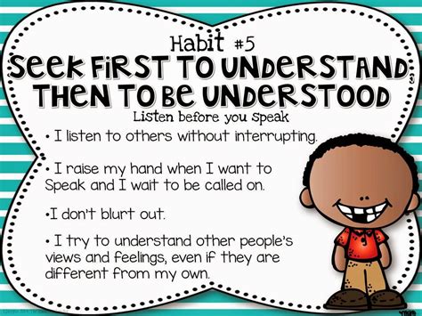 Habit 5 - Seek First To Understand Then To Be Understood - Mrs. Yamabe ...