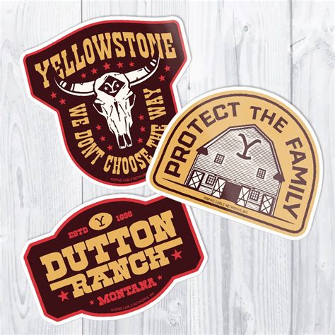 Yellowstone Dutton Ranch Patches Stickers Assorted Pack Of 3