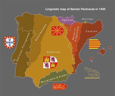 Ethnolinguistic And Historical Maps On Instagram Linguistic Map Of Iberian Peninsula In 1400 🇪🇸