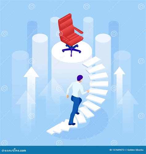 Isometric Business Career Growth Concept Challenge Trouble Obstacles