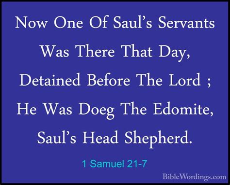 1 Samuel 21 7 Now One Of Sauls Servants Was There That Day De