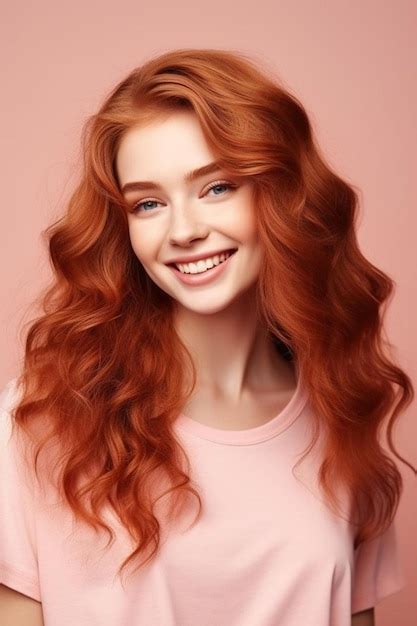 Premium Ai Image A Woman With Long Red Hair Smiling At The Camera