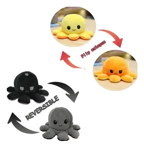 Pulpo Reversible Peluche Doble Cara Mas Pulpito De Yapa Cuotas Sin