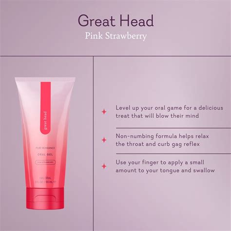 Great Head Pink Strawberry Pure Romance Great Head Gel