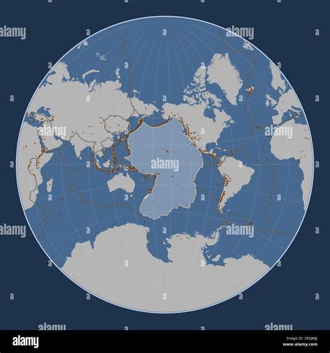 Pacific Tectonic Plate On The Solid Contour Map In The Lagrange