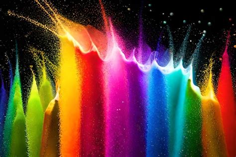 Un Arco Iris De Luz Se Muestra Sobre Un Fondo Negro Foto Premium