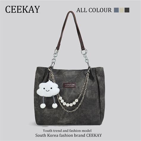 Sẵn Túi xách nữ đeo chéo CEEKAY order taobao màu đen túi xách cầm tay sang chảnh hot trend