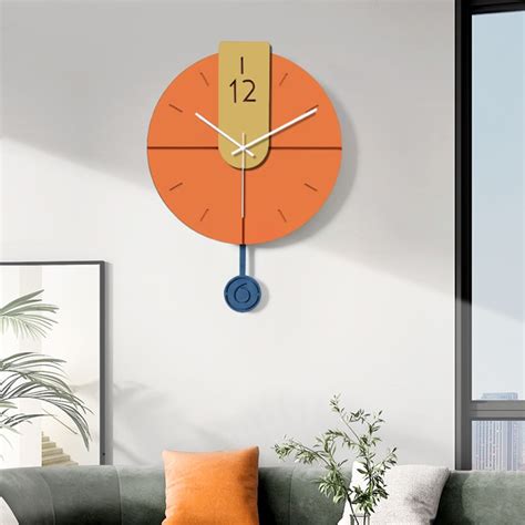 Horloge murale nordique géante de luxe grand mécanisme en bois