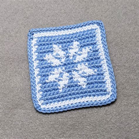 Tapestry Crochet Snowflake Coaster In Turned Rows The Crochet Architect