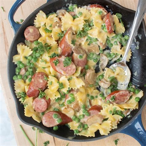 Kielbasa Bow Tie Skillet Recipe Taste Of Home