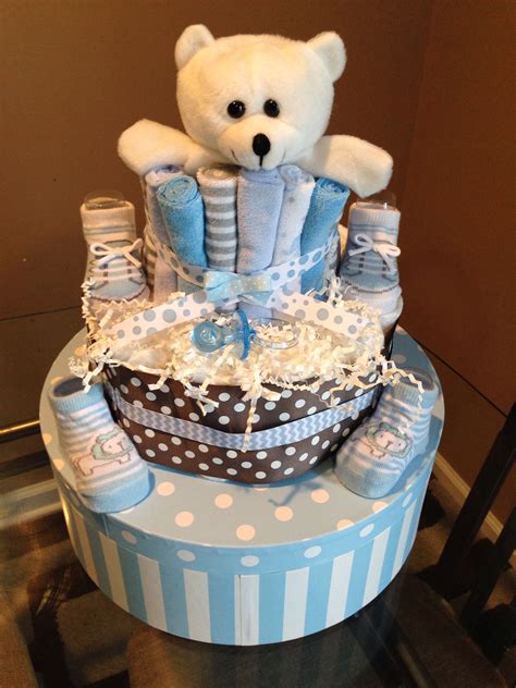 Baby boy diaper cake Baby Boy Diapers, Baby Shower Diapers, Baby Shower ...