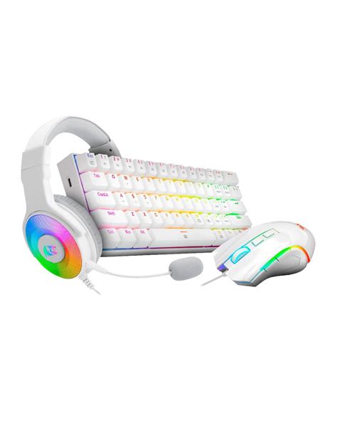 Redragon S W Combo Blanco Teclado Mec Nico Mouse Y Auricular