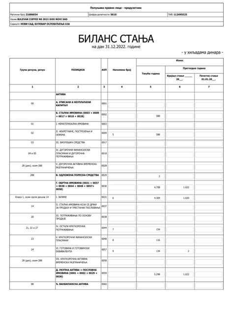 Биланс стања | PDF
