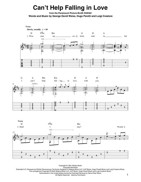 Can T Help Falling In Love Arr Ben Pila By Elvis Presley Sheet Music For Solo Guitar At Sheet