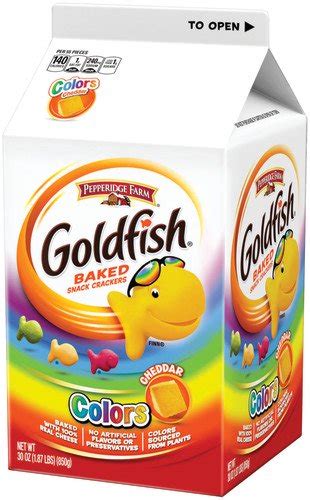 Pepperidge Farm Goldfish Colors Cheddar Crackers 30 Oz Carton