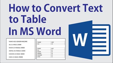 How To Convert Text To Table In MS Word Office Tips Tricks Text To