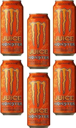 6 Un Energético Juice Monster Khaos Lata 473ml Mercadolivre