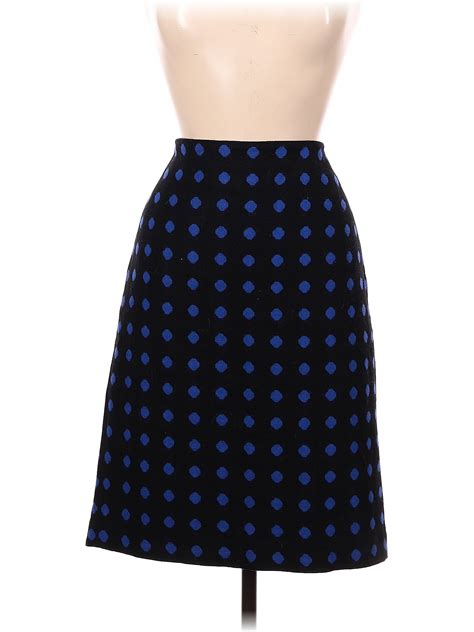 Talbots Polka Dots Black Blue Wool Skirt Size 8 78 Off ThredUp