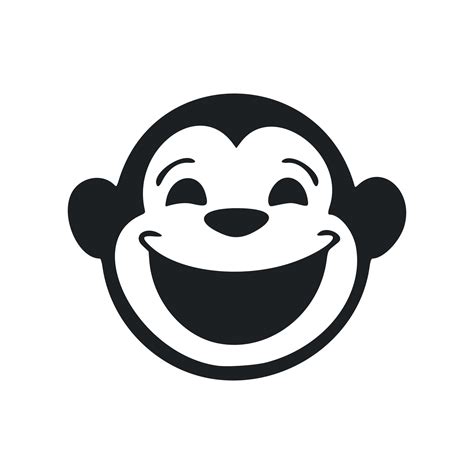 Black And White Uncomplicated Logo With Attractive And Cute Monkey