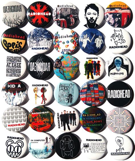 Radiohead Button Badges Pins Creep Ok Computer Karma Police Britpop Lot