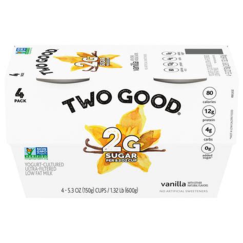 Two Good Yogurt Lowfat Greek Vanilla 4 Pack