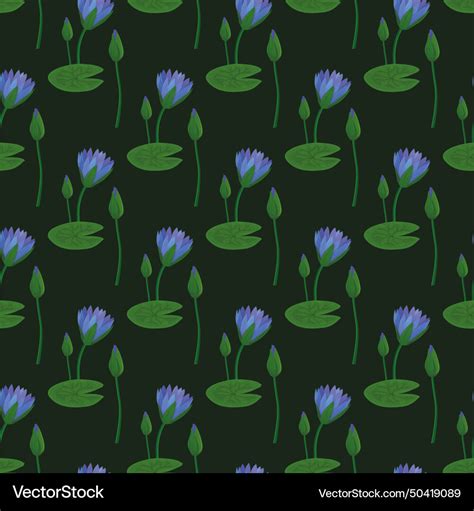 Lotus Seamless Pattern Design Royalty Free Vector Image