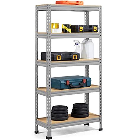 Topeakmart 5 Tier Garage Storage Shelves Heavy Duty Metal Shelving Unit Utility Shelves