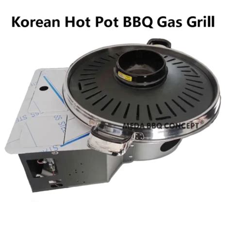 Hot Pot BBQ Samgyupsal Grill Butane Gas Stove Built In Table