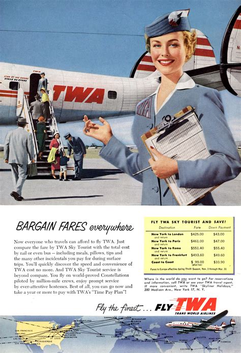 Trans World Airlines, 1954 : r/vintageads