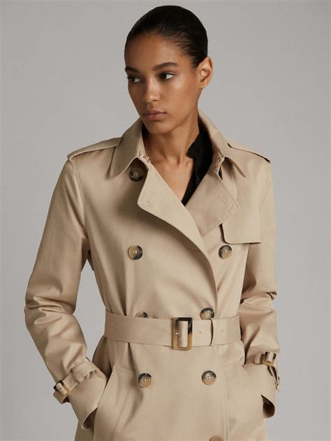 Classic Cotton Trench Coat Women Massimo Dutti