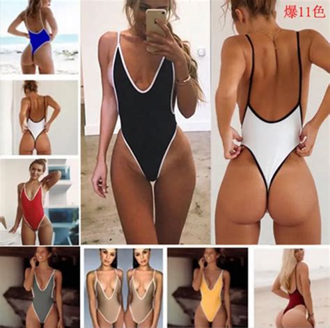 Sexy Bandage One Piece Swimsuit High Cut Backless Bodysuit Beach