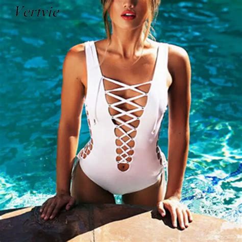 Buy Vertvie Women New Beachwear Solid One Piece