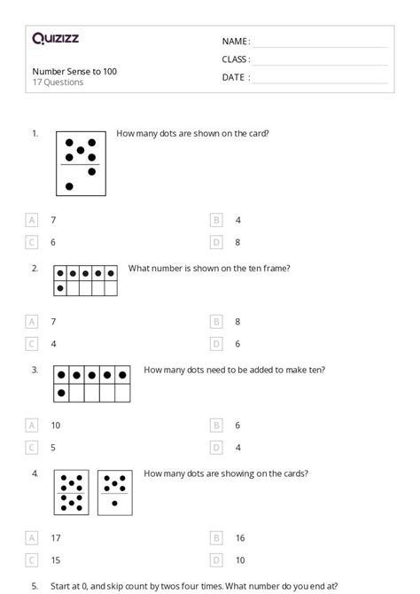 50 Number Sense Worksheets For 1st Grade On Quizizz Free And Printable