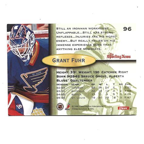 Grant Fuhr Autographed Fleer Hockey Card Nhl Auctions