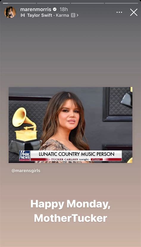 Maren Morris Celebrates Tucker Carlsons Firing After He Labeled Her