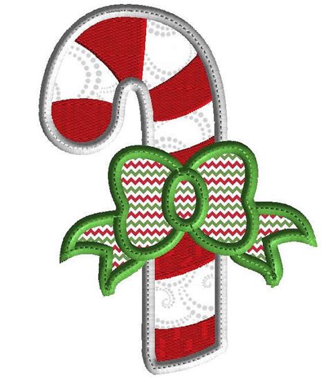 Candy Cane Embroidery Design 3 Size Holiday Applique For Machine Embroidery Instant Download