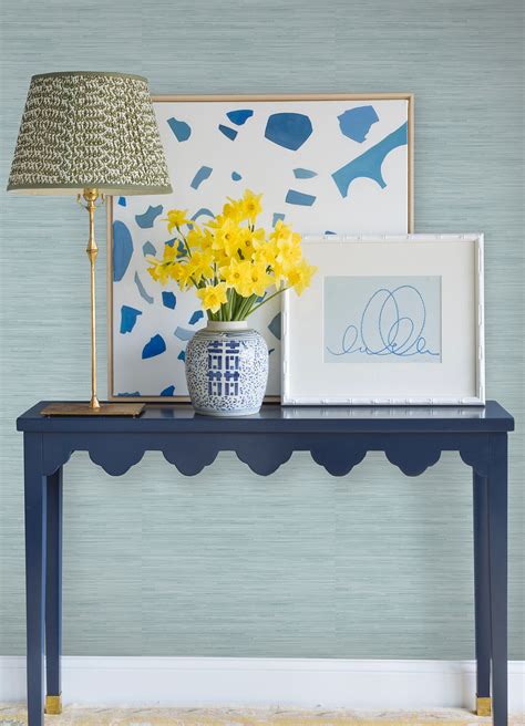 Sss4573 Sky Blue Classic Faux Grasscloth Peel And Stick Wallpaper By Society Social X Wallpops