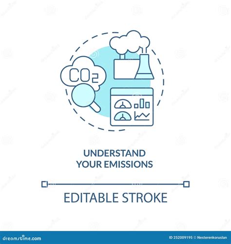 Entender El Icono De Concepto Turquesa De Emisiones Ilustraci N Del