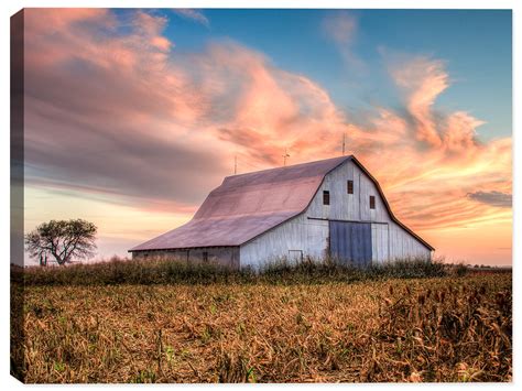 Sunset On Oklahoma Farm On Canvas Canvas Art Plus