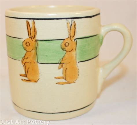 Roseville Pottery Juvenile Creamware Standing Rabbit Mug Amazonca Home