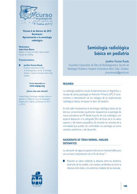 PDF radiológica Moderadora Semiología radiológica Pediatra PDF