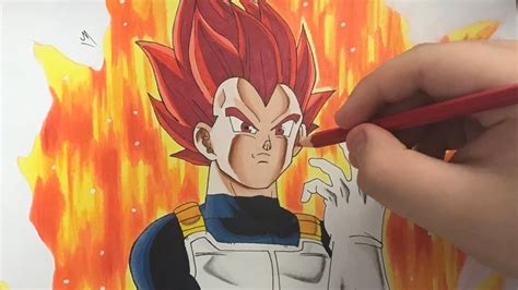 Como Dibujar A Vegeta Ssj Dios Paso A Paso How To Draw Vegeta Ssj God