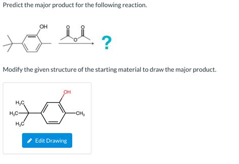 Solved Predict The Major Product For The Following Reaction Chegg