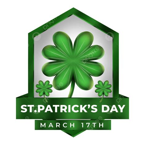 Saint Patricks Day Logo With Green Clover Illustration St Patricks