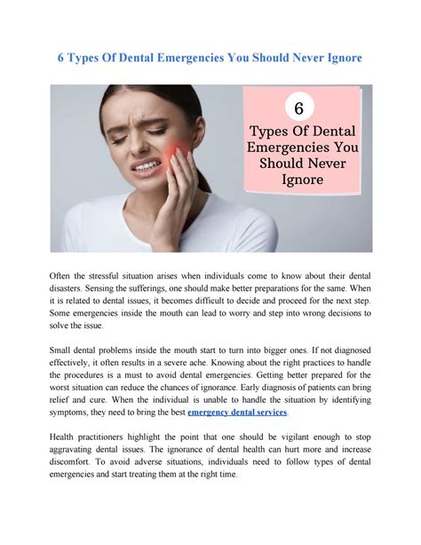 6 Types Of Dental Emergencies You Should Never Ignore By United Dental Clinic Issuu