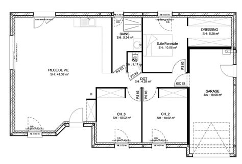 Plan Maison Rectangulaire M Chambres Ventana Blog