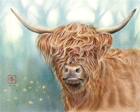 Highland Cow Artwork Giclée Art Print Animal del zodiaco Etsy España