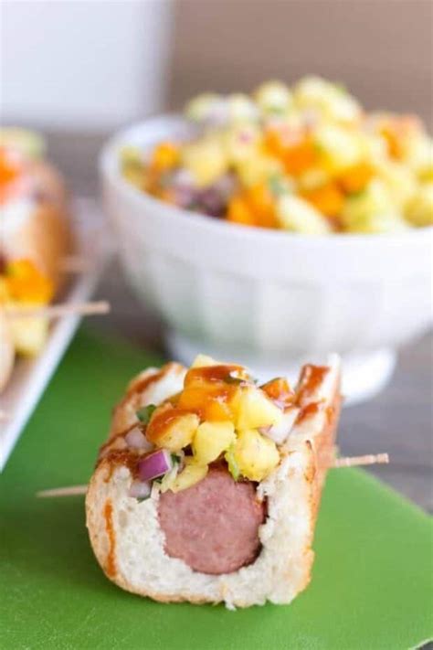 Kielbasa Bites With Pineapple Salsa Spaceships And Laser Beams