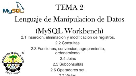 SOLUTION Lenguaje De Manipulacion De Datos En Mysql Studypool