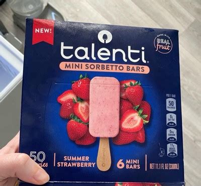 Talenti Mini Sorbetto Fruit Bars Summer Strawberry With Real Fruit